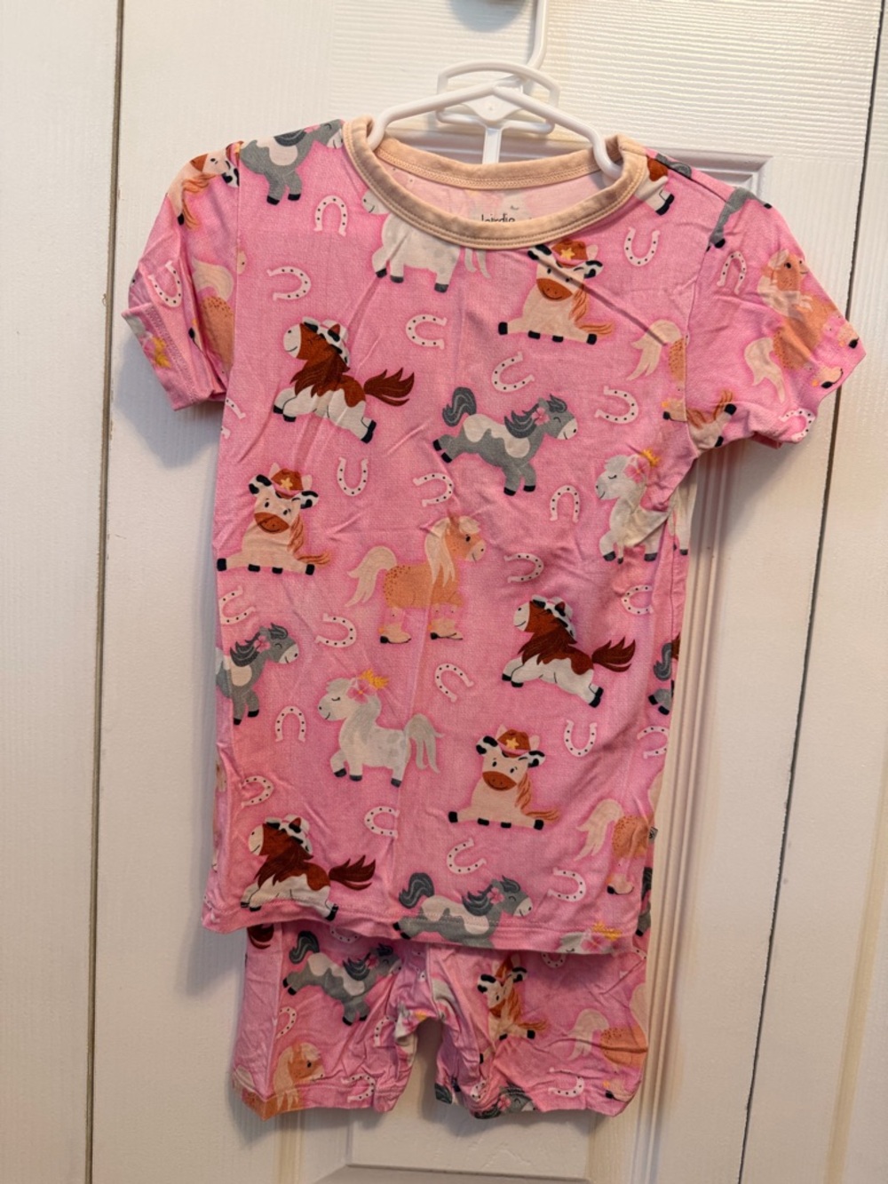 Birdie Bean 3T Bamboo Pink Horse Print Kids Pajama Set